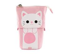 Xoeryoy Borsa per custodia a matita telescopica in piedi supporto per penna in tela cartoon cartoon box box di cartoleria con chiusura con cerniera