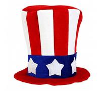 Xoeryoy Cappello Rosso Bianco e Blu, Morbido Cappello a Cilindro Patriottico per Albero, Facile Installazione, Decorazioni per Il 4 luglio e Il Memorial Day