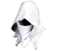 Xoeryoy Cappuccia White Rogue Cawl Cappuccio Scarf di Costumi di Assassini medievali Unici, Costume per Maniche Invernali, Cappello da Mantello Unisex per Cosplay di Halloween e Uso quotI ·