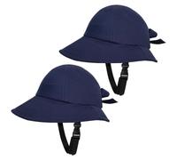 Xoeryoy Casco da Bici da Donna 2 Pezzi, Cappello da Pescatore con Casco - Cappello da Incidente con Protezione Solare a Tesa Larga, Blu Navy