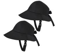 Xoeryoy Casco da Bici da Donna 2 Pezzi, Cappello da Pescatore con Casco - Cappello da Incidente con Protezione Solare a Tesa Larga, Nero