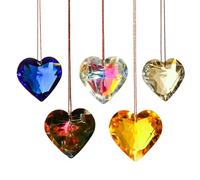 Xoeryoy Cuore suncatcher 5pcs k9 suncatcher con Corda sospesa a Forma di Cuore a Forma di Arcobaleno Arcobaleno Cristalli di Cristalli Ornamenti per finestre Home Office di nozz
