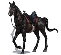 Xoeryoy Figurine a Cavallo con Sella, Cavezza e Corda di Piombo 8x5 Statue di Cavallo posabile con Giunti movibili Giocattolo Realistico e Fai -da -Te per Gli Appassionati, Nero