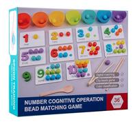 Xoeryoy Matematica Montessori Divertenti contatori educativi educativi per Bambini con Clip, Perline, Tazze, Bacchette e cucchiai Giocattoli Montessori per Ragazzi e Ragazze