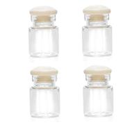 Xoeryoy Mini barattoli di Vetro da 4 Pezzi con coperchi in Sughero, Miniature Trasparenti di Piccole Case delle Bambole per Scala 1/12, barattoli in Miniatura per Caramelle, Cucina ed Esposizione