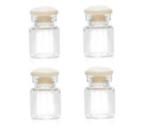 Xoeryoy Mini barattoli di Vetro da 4 Pezzi con coperchi in Sughero, Miniature Trasparenti di Piccole Case delle Bambole per Scala 1/12, barattoli in Miniatura per Caramelle, Cucina ed Esposizione