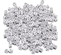 Xoeryoy Mini Dadi Piccoli da 8 mm, Dadi Bianchi da 300 Pezzi con Punti Neri, Giochi Quadrati a 6 Lati, Giochi per Adulti per insegnare la Matematica, bomboniere