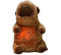 Xoeryoy Peluche Capibara Che Respira, Peluche Capibara Che Dorme con Sollievo dall'ansia con Movimento respiratorio Realistico e luci Musicali rilassanti per Bambini Senza Batteria Marrone