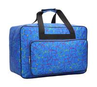 Xoeryoy Sacca per macchina da cucire Custodia per cucitura blu di capacità con maniglia di trasporto multiuso in nylon con cerniera per il collegio, viaggio