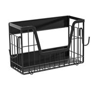 Xoeryoy Scaffale magnetico per frigorifero, cesto magnetico da 12, 4x4, 9x7, 9, 9 pollici con ganci, organizzatore di condimento pieghev