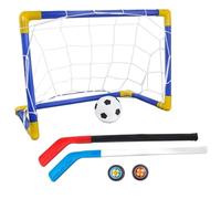 Xoeryoy Set da Calcio per Mini Hockey 2 in 1 con Mini Rete, Mazza da Hockey, Calcio e Pompa per palloni Set di Porte da per Bambini Giochi da Cortile all'aperto per Interni