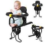 Xoeryoy Sete di Bici per Bambini, Sedile per Bici per Bambini a Montagna Anteriore Regolabile, Bambino con Pedali Pieghevoli e Regolabili, Attacco con Manico e Cintura di Sicurezza per L'Asta 1.1-1