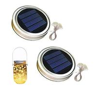 Xoeryoy Sostituzione della Luce Solare Top 2 PCS 2, 76 Pollici unità di Luce Solare con Stringa Fai -da -Te da 300 mAh Bianco da 30 a LED per Le luci del Barattolo di Muratore