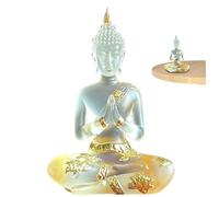 Xoeryoy Statua del Buddha seduto, 4, 5 piccola statuetta di meditazione Zen per l'arredamento della scrivania di casa, scultura di spirito in resina serena per interni, regali tranquilli