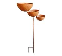 Xoeryoy Stazione di irrigazione per e Vasca per Uccelli da Giardino Raccoglitore per Pioggia con picchetto da Terra a 3 Livelli, Marrone Chiaro, 9, 1×24, 0 Pollici