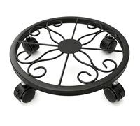 Xoeryoy Supporto per Piante su Ruote, Supporto per Piante in Ferro e Metallo per Carichi Pesanti con Ruote, Carrello Decorativo per Interni ed Esterni, Nero (Diametro 10, 24 Pollici/26 cm)