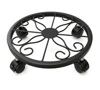 Xoeryoy Supporto per Piante su Ruote, Supporto per Piante in Ferro e Metallo per Carichi Pesanti con Ruote, Carrello Decorativo per Interni ed Esterni, Nero (Diametro 10, 24 Pollici/26 cm)