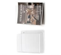 XOHYW 2 portariviste, montaggio a parete, in acrilico trasparente, organizer per libri, libreria, porta documenti per sala d'attesa, soggiorno, ufficio, casa