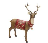 Xoktlde Decorazioni natalizie da tavolo con renna, statuette di renne in resina da 28 cm con posture, centrotavola per feste invernali, ornamenti per mensole da caminetto