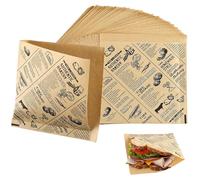 xolear 150 Pezzi Carta per Hamburger, 15 X 15 cm Sacchetti per Panini, Carta Oleata Sacchetti per Alimenti, Giornale Alimentare Ecologica per Hamburger, Snack, Patatine Fritte