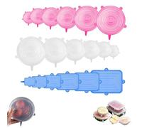 xolear 18 Pezzi Coperchi in Silicone, Coperchio Estensibile in Silicone Senza BPA, Coperchio Elastici Riutilizzabili ed Ecologici, Durevoli, Misure Differenti, per Microonde, Forno, Frigo