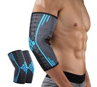 xolear 2 Pezzi Tutore Epicondilite Gomito, Gomitiere Palestra Compressione, Gomitiera per Epicondilite per Uomo e Donne, per Protezione Braccio, Palestra, Tendinite, Artrite, Golf(Lago Blu,M)