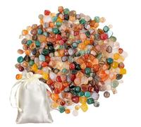 xolear 500g Preziose Colorate per Bambini, Gemme Colorate Naturali, Pietre Preziose, Pietre Semipreziose, Ciottoli in Diverse Forme, con Borsa Bianco Sporco, per la Caccia al Tesoro, Decorazioni