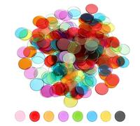 xolear 600 Pcs Fiches da Bingo, Trasparenti Segna Tombola Gettoni Plastica per Esercizi Giochi di Matematica Gettoni Colorati Giochi di Bingo per Giocattoli Educativi Adatti Famiglie, Gruppi Attività
