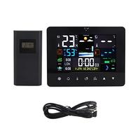 XOLSURG Digital Colorful Touch Screen Meteo Previsione Stazione Termometro esterno interno wireless con sveglia per l'uso domestico e in ufficio