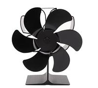 Xolsurg Fante per stufa alimentato a calore 6 pale risparmio di energia termica Nera per stufa a gas in legno a efficienza energetica per camino