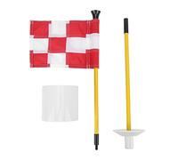 Xolsurg Golf Pin Flag Hole Cup Set Mini Metting Green Flagstick Yard Practice Supplies Portable a 2 sezioni distaccabili (Griglia rossa bianca)