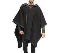 XOMART Mantello da Uomo Scialle Pullover Mantello Cappotto di Lana Trench da Marea Mantello Cappotto di Lana Felpa