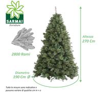 XONE Albero di Natale ARTIFICIALE MILTON verde extra folto realistico