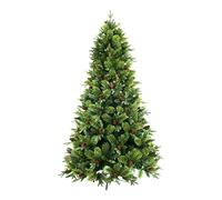 Albero di Natale folto ARTIFICIALE REALISTICO BYRON conifere con pigne in PE PVC