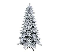 XONE Albero di Natale Cervino Slim 180 cm - Innevato e folto | Albero Bianco Artificiale in PVC e PE Effetto Real Touch