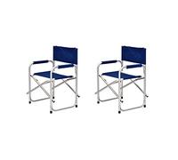 XONE Coppia POLTRONE Regista 56x47x78CM in Alluminio e 600D PVC | Sedie Regista con braccioli Foderati - 2 Pezzi - Colore Blu Leggera e maneggevole