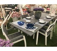 XONE Keter Set Harmony in Resina Tavolo (160/240x100xh74cm) e 6 poltrone Stampo Legno