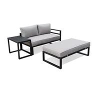 XONE Set da giardino per esterno Tahiti alluminio, cuscini inclusi tessuto poliestere