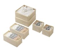 XongSyue Organizer Armadio, 6 PCS Organizer Cassetti, Contenitori per Armadio Salvaspazio, Scatole per Armadio, Cassetti per Armadi Interno, Pieghevoli Organizer per Cassetti, Reggiseni, Cravatte