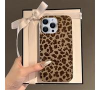 xoniery Custodia per iPhone 13/14 con motivo leopardato con stampa di ghepardo dal design estetico, custodia da ragazza morbida in poliuretano termoplastico, antiurto, protettiva, glitterata, per