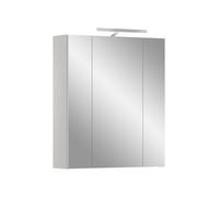 xonox.home Armadietto a specchio Ice 60 x 70 x 18 cm, con illuminazione in corpo bianco, riproduzione frontale bianco lucido, armadio a specchio con luce bianca - accattivante ed elegante