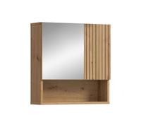 xonox.home Armadietto a specchio Mone 60 x 55 x 17 cm in corpo e replica frontale in rovere Artisan - Armadietto a specchio con effetto legno - funzionale e moderno