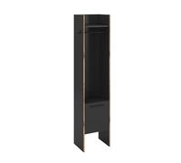 xonox.home - Armadio Bueno ca. 42 x 189 x 37 cm in corpo/frontale in melamina basalto e Abs. Nox Oak Nb. - Armadio per corridoio, moderno e pratico