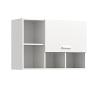 xonox.home - Armadio sospeso Free 95 x 64 x 34 cm in bianco - Armadio da parete per bagno, cucina o ripostiglio - Mobile superiore compatto con spazio di archiviazione, moderno e facile da pulire