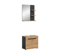 xonox.home Bad Canu X4CE1B05 - Set di mobili da bagno in basalto grigio e riproduzione Artisan, ca. 63 x 193 x 34 cm