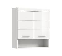 xonox.home Bad Scout X06A9723 - Armadio pensile da parete, in bianco e bianco lucido, ca. 74 x 79 x 24 cm (larghezza x altezza x profondità)