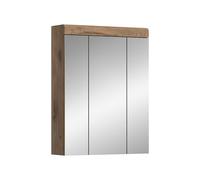xonox.home Bad Wave X06E4725 - Armadietto a specchio da parete, in rovere Nox, ca. 60 x 79 x 18 cm