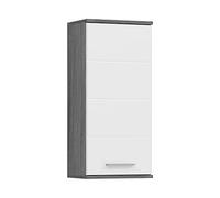 xonox.home Blake Bad X02B2721, Legno ingegnerizzato, Parte Frontale: Bianco Lucido, Corpo in Argento fumé, Imitazione Argento fumé, Imitazione Argento fumé, 35 x 77 x 25 cm