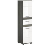 xonox.home Blake X02B2710 - Armadietto alto da bagno, con struttura in argento fumo, 35 x 134 x 31 cm