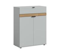 xonox.home - Cassettiera Naro 75 x 98 x 37 cm in corpo e frontale grigio e riproduzione Abs. Evoke Oak - Scarpiera Comò Highboard